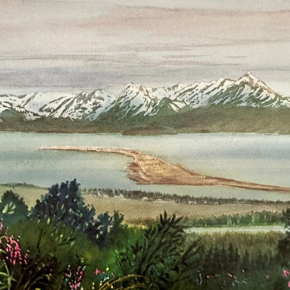 Homer Summer View Watercolor Painting Print Fine Art by Don Kolstad Alaska 2002 - Picture 3 of 9